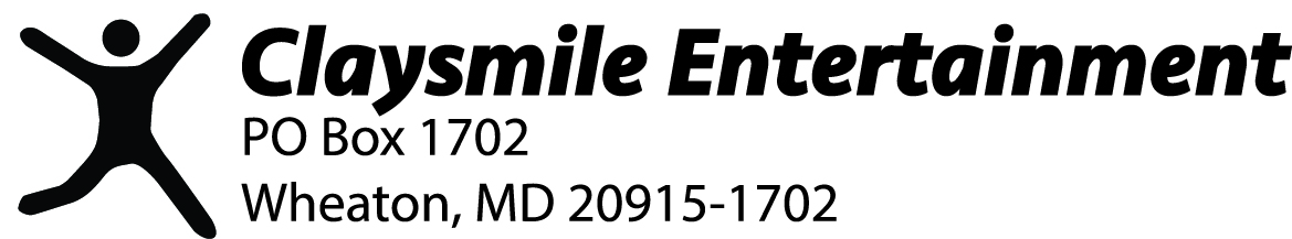 claysmile entertainment - logo with address