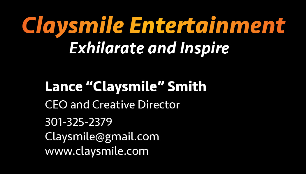 claysmile entertainment - business card - front